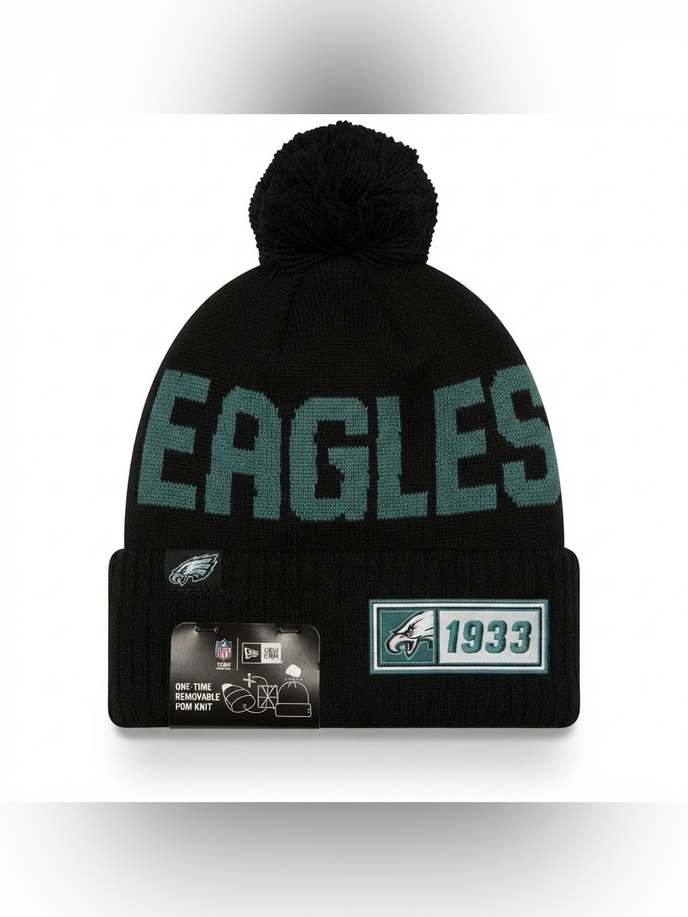 New Era Black and Teal Philadelphia Eagles Cuffed Knit Beanie